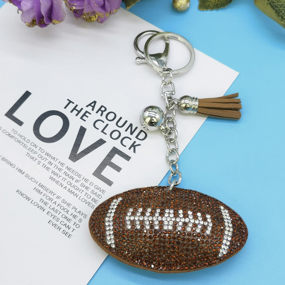 Wholesale Creative diamond baseball keychain